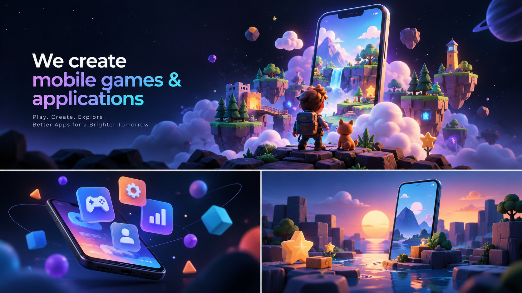 Colorful mobile game world
